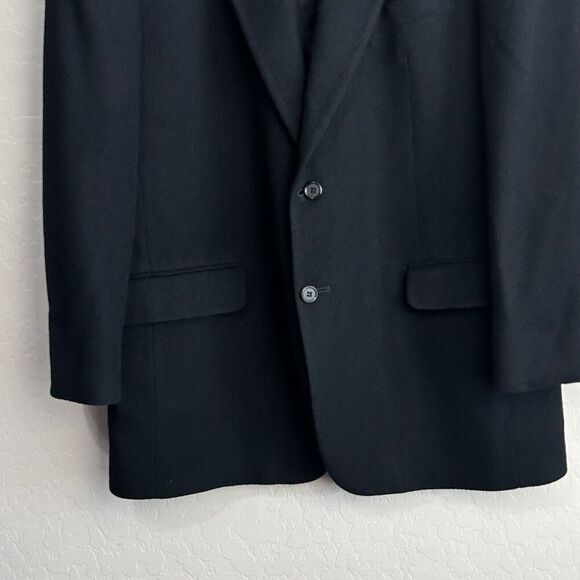 Brooks Brothers Sport Coat Mens 42R Solid Black Camel Hair Blazer Two Button - Picture 5 of 9